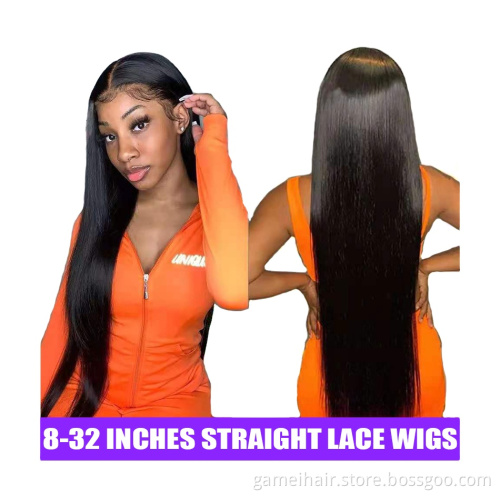 High Quality Raw Cambodian Hair Swiss Lace Wig For Black Women 100% Brazilian Virgin Cuticle Aligned Lace Front Human Hair Wig